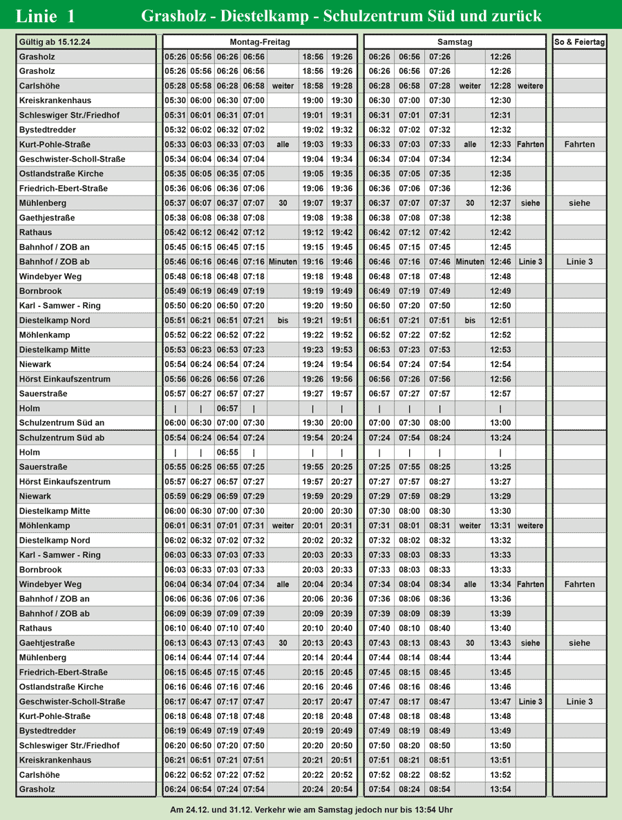 Stadtverkehr Eckernförde Fahrplan